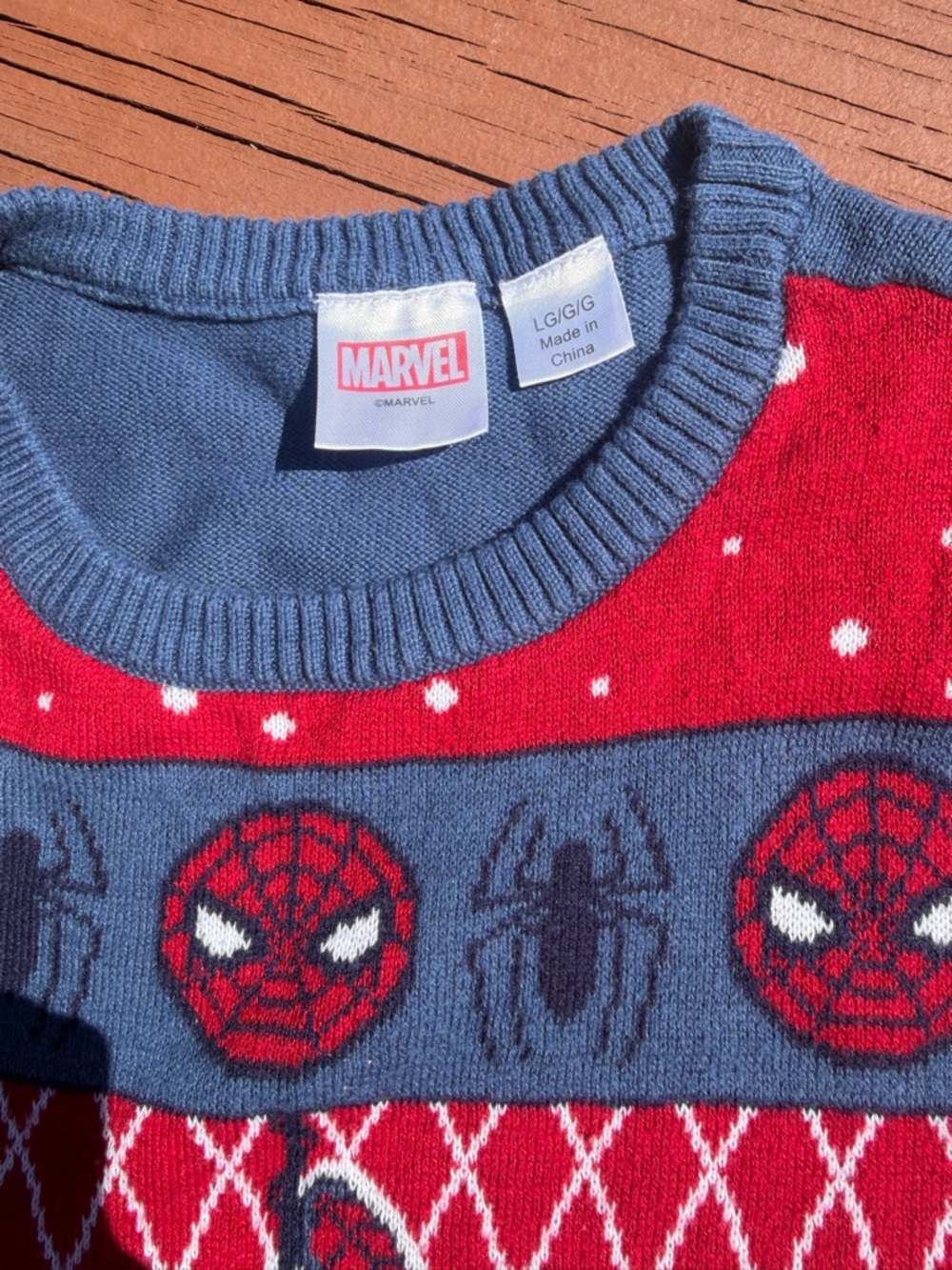Marvel Women’s Spider-Man Red & Blue Crewneck Sweater - Picture 5 of 6